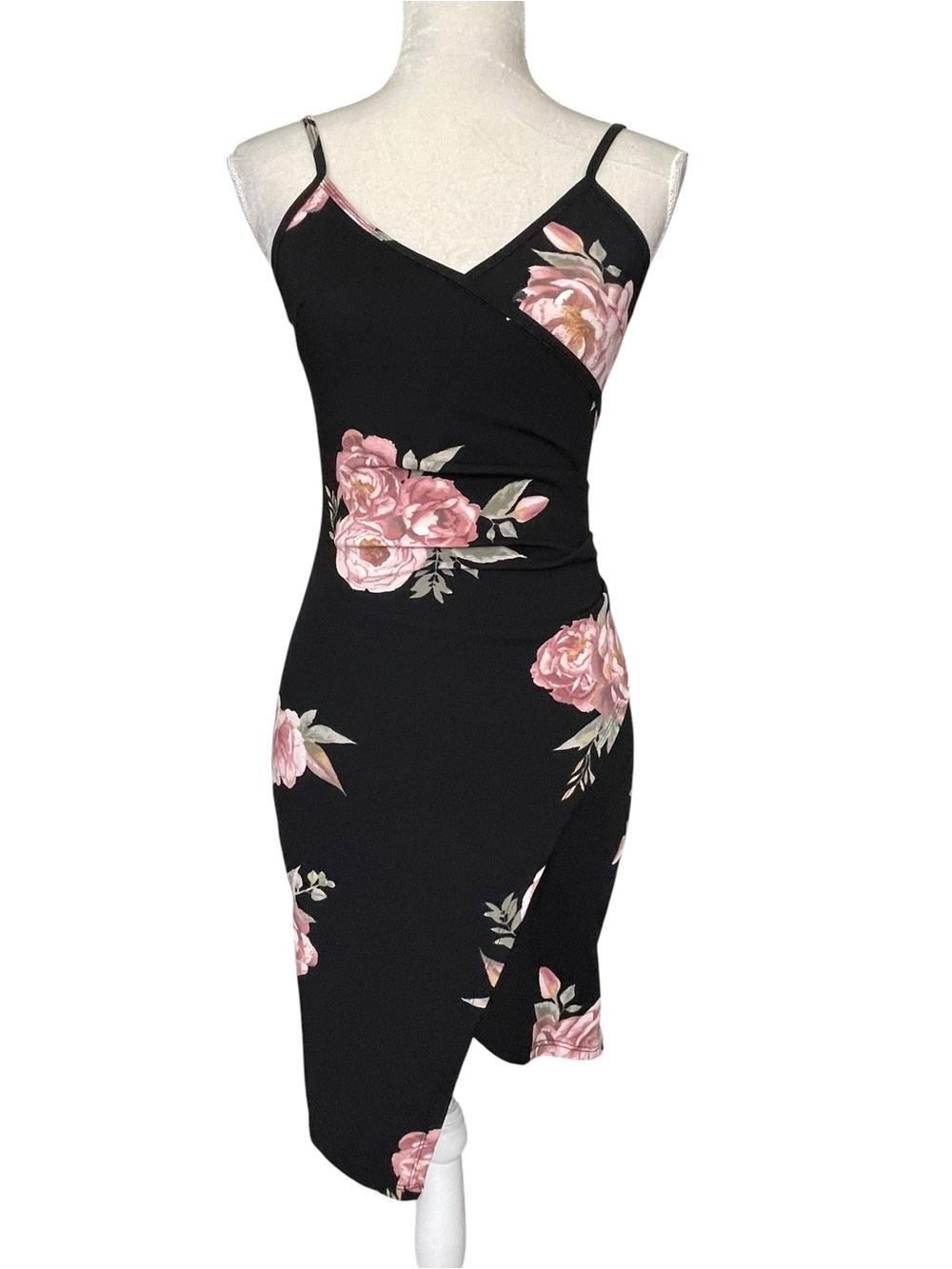 Almost Famous Floral Faux Wrap Dress Women’s Size S